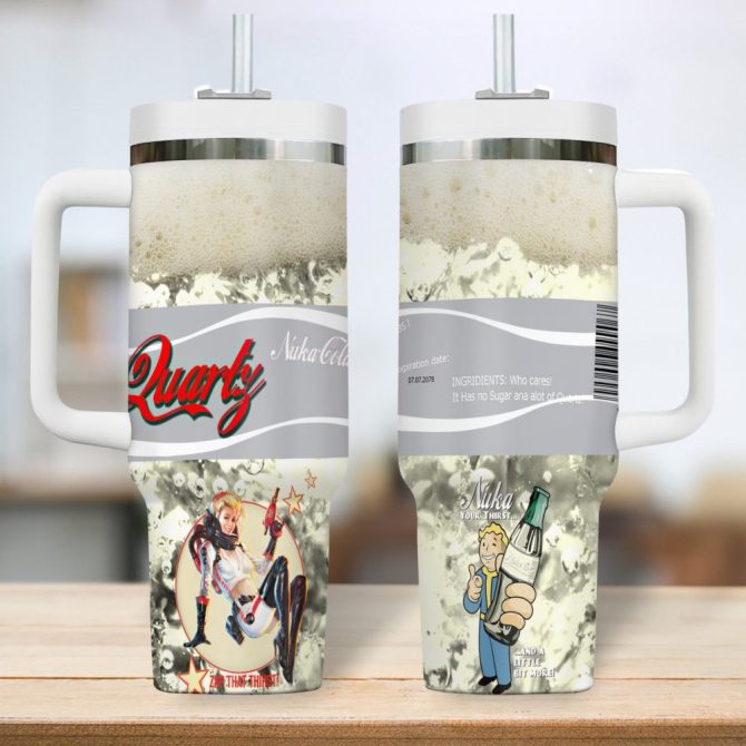Fallout Games Custom Stanley Quencher 40Oz Stainless Steel Tumbler With Handle - Image 2