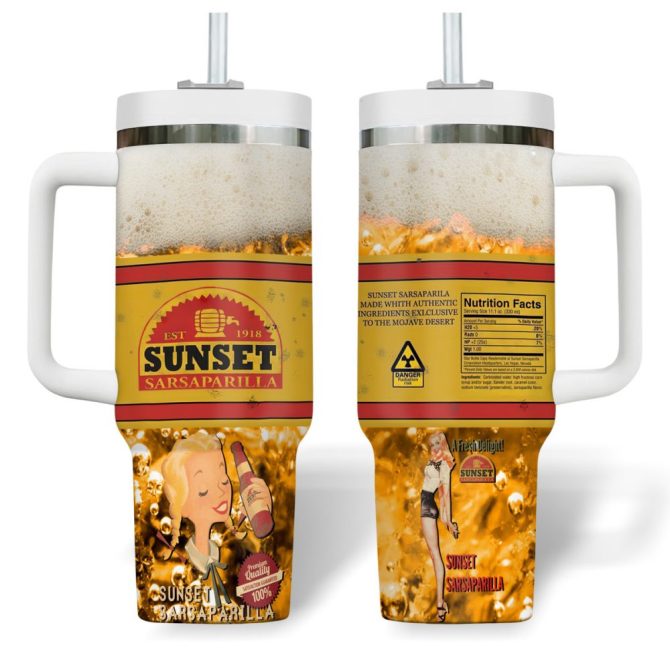 Fallout Games Custom Stanley Quencher 40Oz Stainless Steel Tumbler With Handle