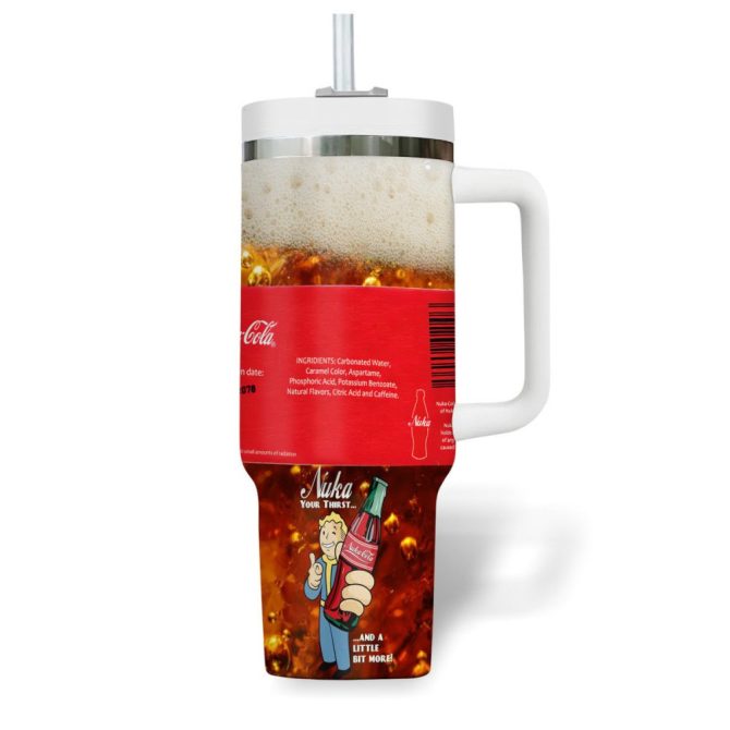 Fallout Games Custom Stanley Quencher 40Oz Stainless Steel Tumbler With Handle - Image 3