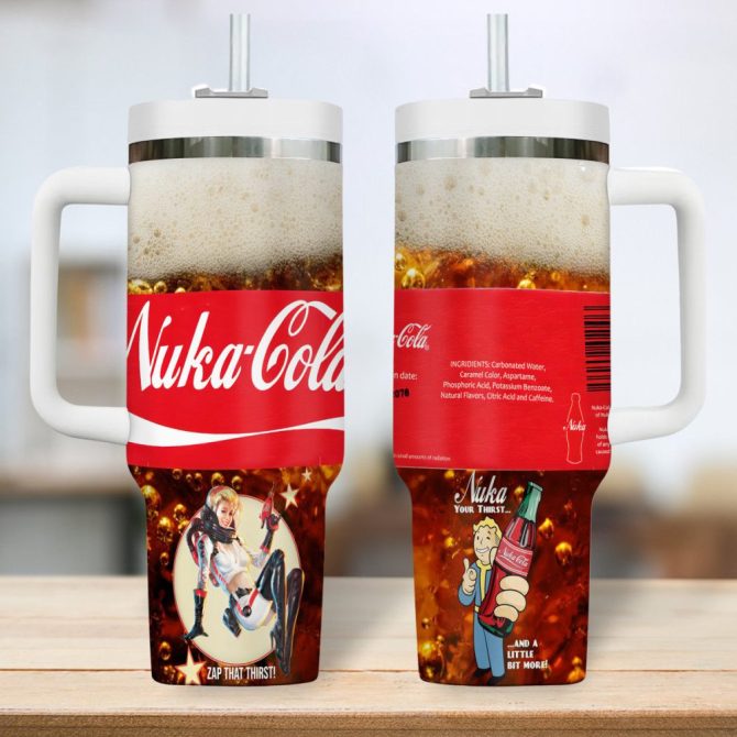 Fallout Games Custom Stanley Quencher 40Oz Stainless Steel Tumbler With Handle - Image 2