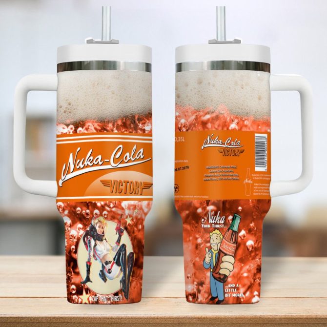 Fallout Games Custom Stanley Quencher 40Oz Stainless Steel Tumbler With Handle - Image 2