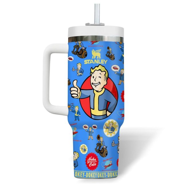 Fallout Games Custom Stanley Quencher 40Oz Stainless Steel Tumbler With Handle - Image 2