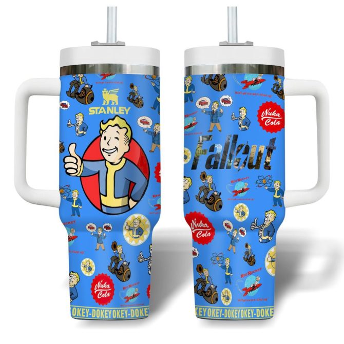 Fallout Games Custom Stanley Quencher 40Oz Stainless Steel Tumbler With Handle - Image 3