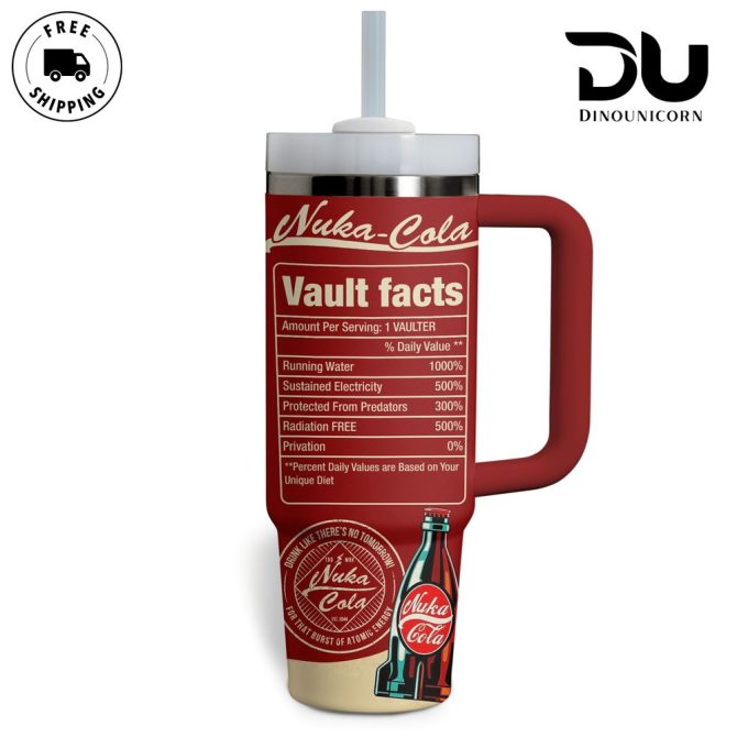 Fallout Nuka Cola Games Custom Stanley Quencher 40Oz Stainless Steel Tumbler With Handle - Image 3