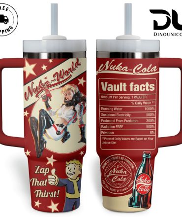 Fallout Nuka Cola Games Custom Stanley Quencher 40Oz Stainless Steel Tumbler With Handle