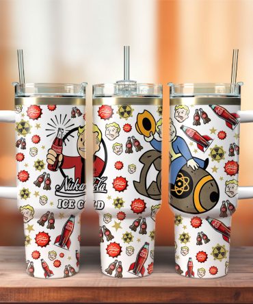 Fallout Nuka Cola Games Custom Stanley Quencher 40Oz Stainless Steel Tumbler With Handle