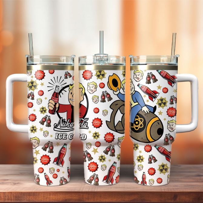 Fallout Nuka Cola Games Custom Stanley Quencher 40Oz Stainless Steel Tumbler With Handle