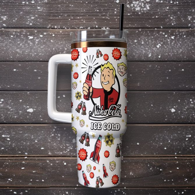 Fallout Nuka Cola Games Custom Stanley Quencher 40Oz Stainless Steel Tumbler With Handle - Image 2