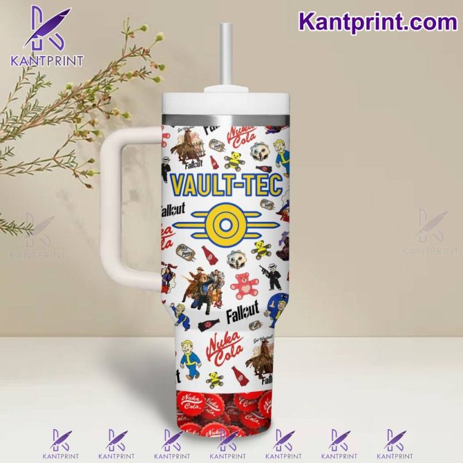 Fallout Vault-Tec Games Custom Stanley Quencher 40Oz Stainless Steel Tumbler With Handle - Image 3