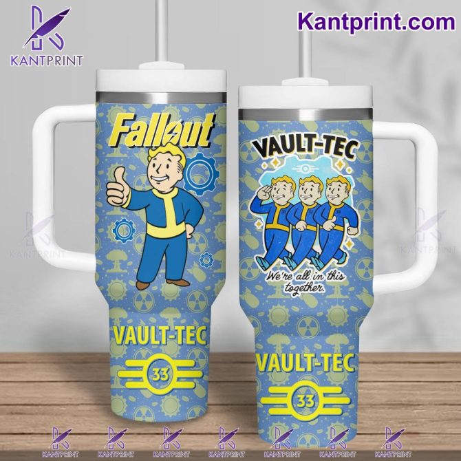 Fallout Vault-Tec Games Custom Stanley Quencher 40Oz Stainless Steel Tumbler With Handle