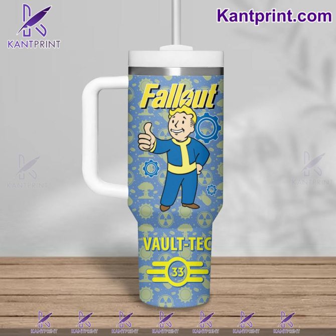 Fallout Vault-Tec Games Custom Stanley Quencher 40Oz Stainless Steel Tumbler With Handle - Image 2