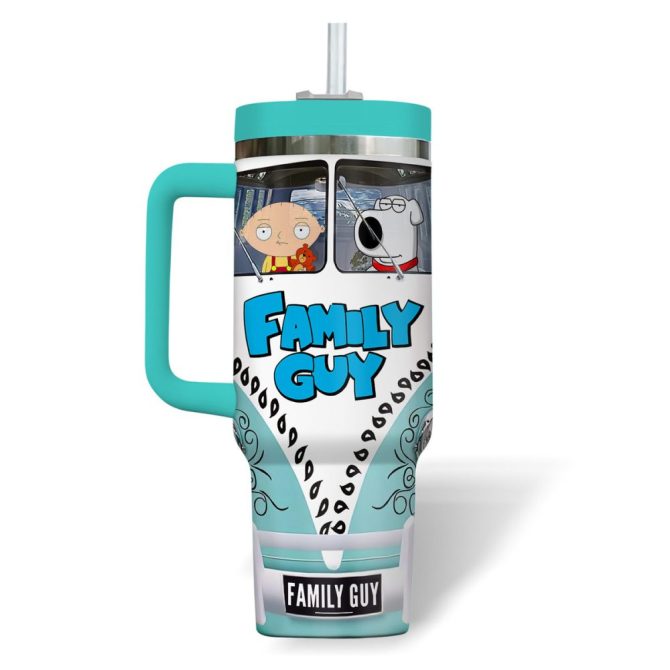 Family Guy Cartoon Custom Stanley Quencher 40Oz Stainless Steel Tumbler - Image 3