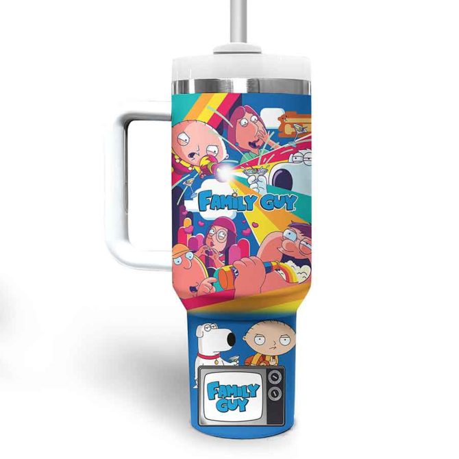 Family Guy Cartoon Custom Stanley Quencher 40Oz Stainless Steel Tumbler - Image 4
