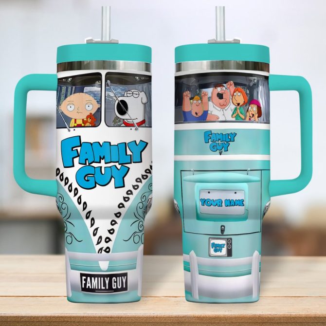 Family Guy Cartoon Custom Stanley Quencher 40Oz Stainless Steel Tumbler - Image 2
