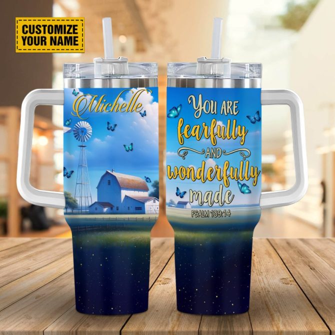 Farmhouse Art Faith Custom Stanley Quencher 40Oz Stainless Steel Tumbler With Handle - Image 2