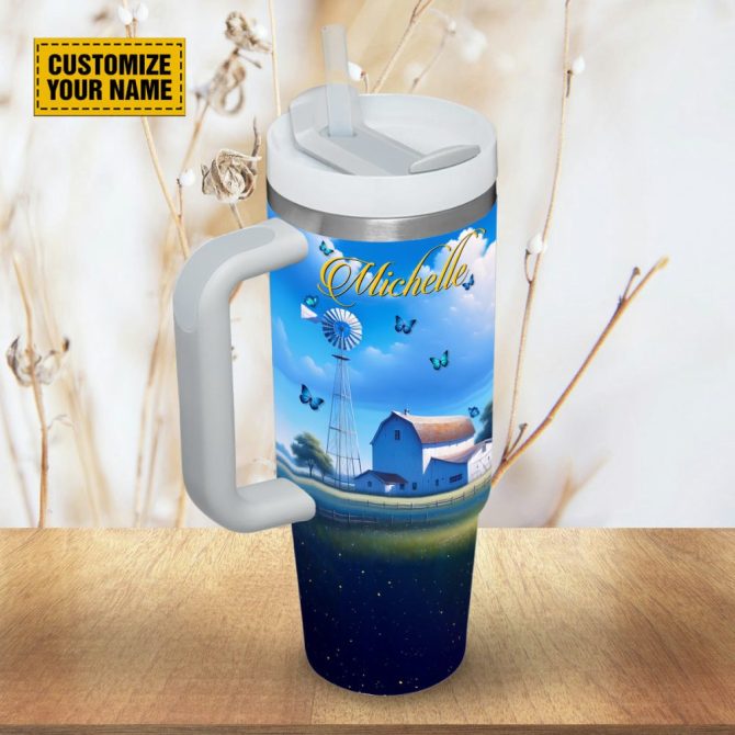 Farmhouse Art Faith Custom Stanley Quencher 40Oz Stainless Steel Tumbler With Handle - Image 5
