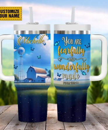 Farmhouse Art Faith Custom Stanley Quencher 40Oz Stainless Steel Tumbler With Handle
