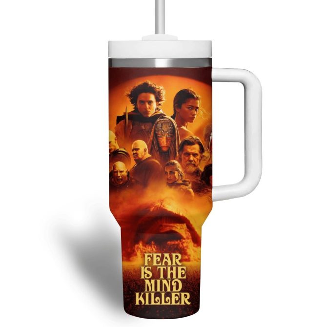 Fear Is The Mind Killer Movies Custom Stanley Quencher 40Oz Stainless Steel Tumbler - Image 2