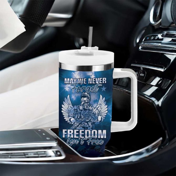 Federated States Of Micronesia Veterans Day May We Never Forget Freedom Isn #8217;T Free Custom Stanley Quencher 40Oz Stainless Steel Tumbler With Handle - Image 8