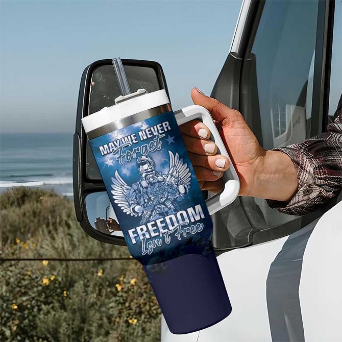 Federated States Of Micronesia Veterans Day May We Never Forget Freedom Isn #8217;T Free Custom Stanley Quencher 40Oz Stainless Steel Tumbler With Handle - Image 7
