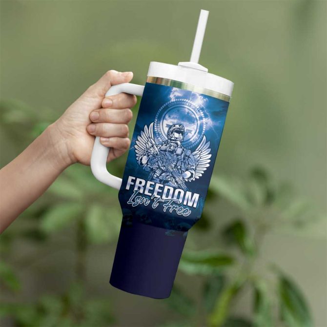 Federated States Of Micronesia Veterans Day May We Never Forget Freedom Isn #8217;T Free Custom Stanley Quencher 40Oz Stainless Steel Tumbler With Handle - Image 3