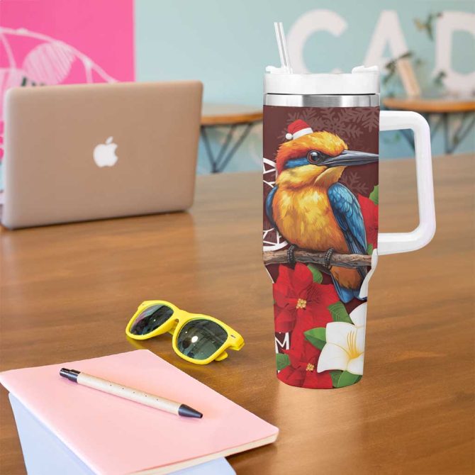 Felis Pasgua Guam Christmas Sihek Kingfisher With Guasali Custom Stanley Quencher 40Oz Stainless Steel Tumbler With Handle - Image 5