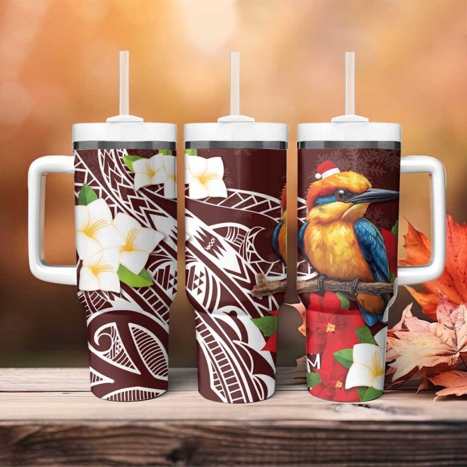 Felis Pasgua Guam Christmas Sihek Kingfisher With Guasali Custom Stanley Quencher 40Oz Stainless Steel Tumbler With Handle - Image 4