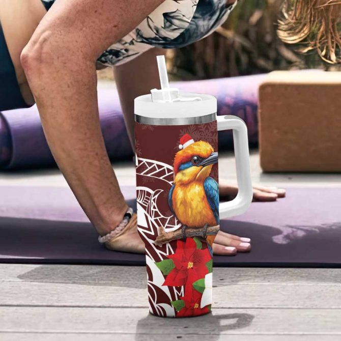 Felis Pasgua Guam Christmas Sihek Kingfisher With Guasali Custom Stanley Quencher 40Oz Stainless Steel Tumbler With Handle - Image 6