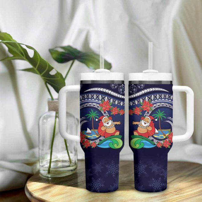 Felis Pusgua Guam Santa Merry Christmas With Polynesian Tribal Custom Stanley Quencher 40Oz Stainless Steel Tumbler With Handle - Image 9