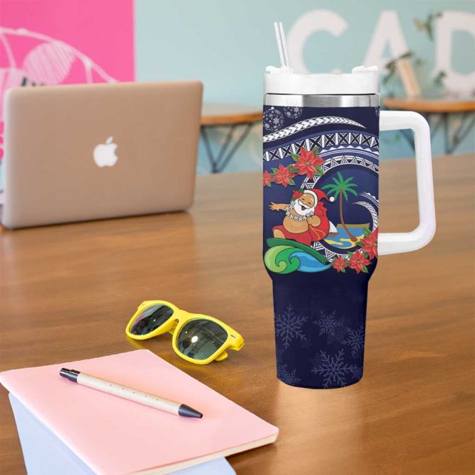 Felis Pusgua Guam Santa Merry Christmas With Polynesian Tribal Custom Stanley Quencher 40Oz Stainless Steel Tumbler With Handle - Image 5