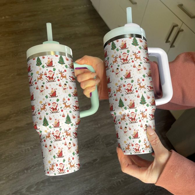 Festive Christmas Joy Custom Stanley Quencher 40Oz Stainless Steel Tumbler With Handle - Image 2