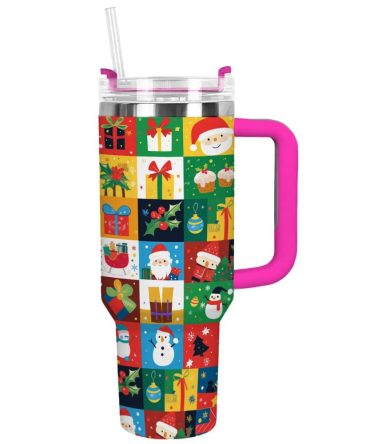 Festive Joy Christmas Custom Stanley Quencher 40Oz Stainless Steel Tumbler With Handle