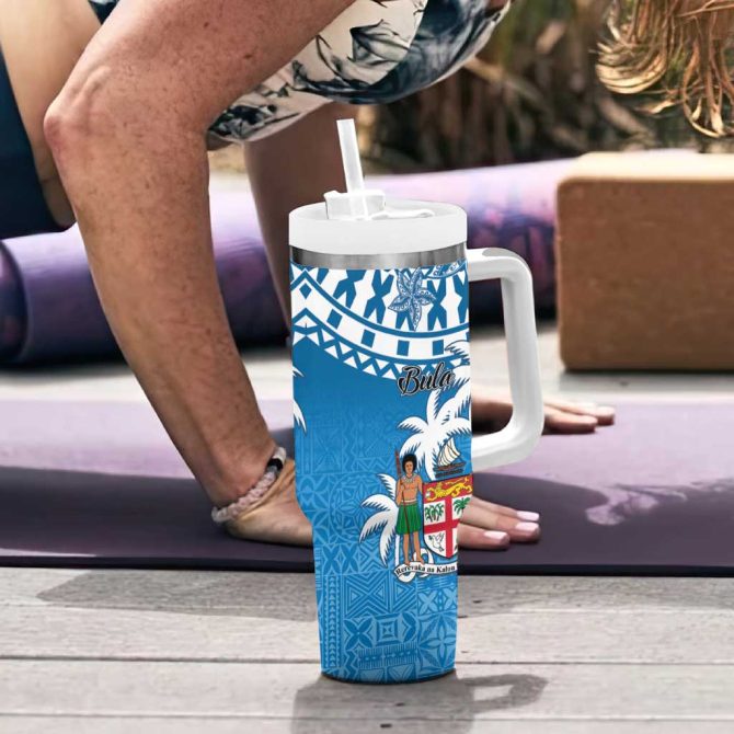 Fiji Bula Fijian Tapa Custom Stanley Quencher 40Oz Stainless Steel Tumbler With Handle - Image 6