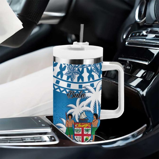Fiji Bula Fijian Tapa Custom Stanley Quencher 40Oz Stainless Steel Tumbler With Handle - Image 8