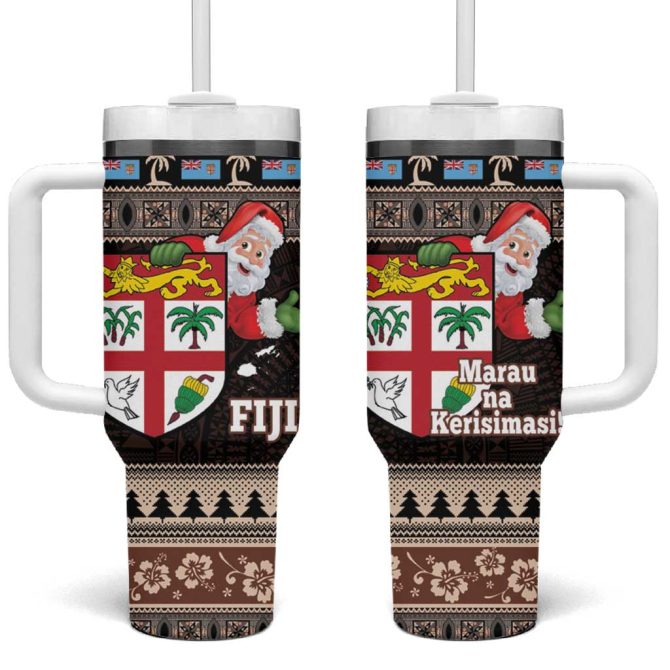 Fiji Christmas Custom Stanley Quencher 40Oz Stainless Steel Tumbler With Handle
