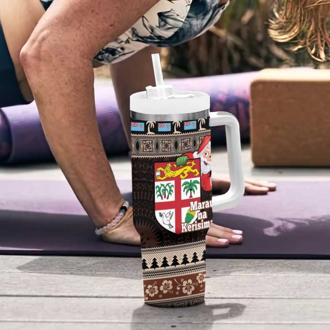 Fiji Christmas Custom Stanley Quencher 40Oz Stainless Steel Tumbler With Handle - Image 6