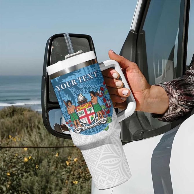 Fiji Coat Of Arms Tagimoucia With Fijian Tapa Custom Stanley Quencher 40Oz Stainless Steel Tumbler With Handle - Image 7