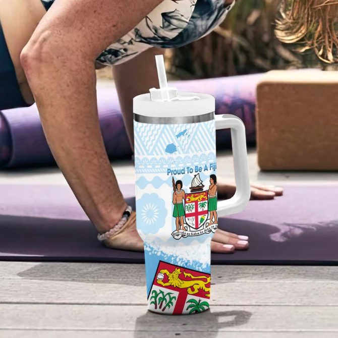 Fiji Day 1970 Proud To Be A Fijian Tapa Custom Stanley Quencher 40Oz Stainless Steel Tumbler With Handle - Image 6