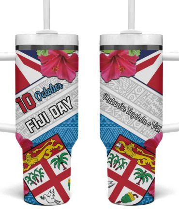Fiji Day Fijian Hibiscus Special Custom Stanley Quencher 40Oz Stainless Steel Tumbler With Handle