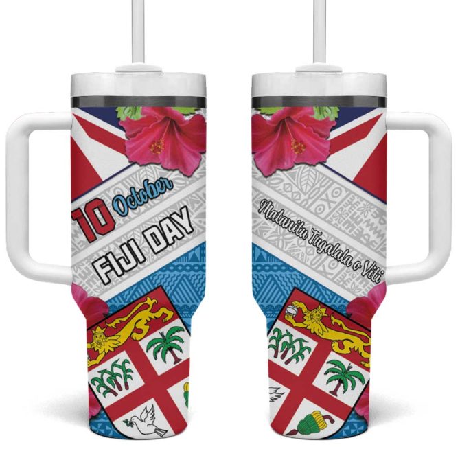 Fiji Day Fijian Hibiscus Special Custom Stanley Quencher 40Oz Stainless Steel Tumbler With Handle