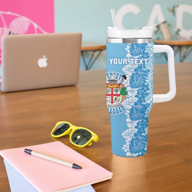 Fiji Day Fijian Map Hibiscus Tapa Custom Stanley Quencher 40Oz Stainless Steel Tumbler With Handle - Image 5