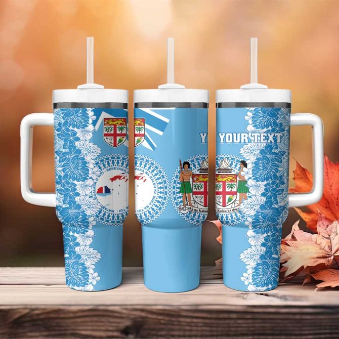 Fiji Day Fijian Map Hibiscus Tapa Custom Stanley Quencher 40Oz Stainless Steel Tumbler With Handle - Image 4