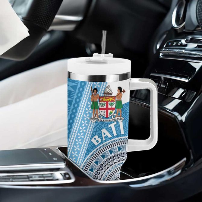 Fiji Rugby Bati Tapa Custom Stanley Quencher 40Oz Stainless Steel Tumbler With Handle - Image 8