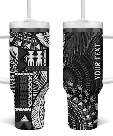 Fiji Rugby Bula Masi Fish Tail Kaivity Cibi Black Custom Stanley Quencher 40Oz Stainless Steel Tumbler With Handle