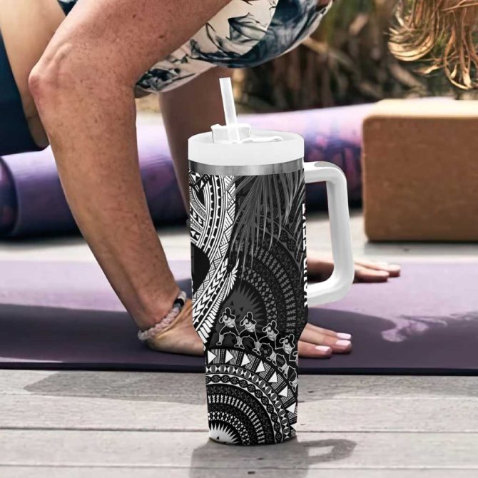 Fiji Rugby Bula Masi Fish Tail Kaivity Cibi Black Custom Stanley Quencher 40Oz Stainless Steel Tumbler With Handle - Image 6
