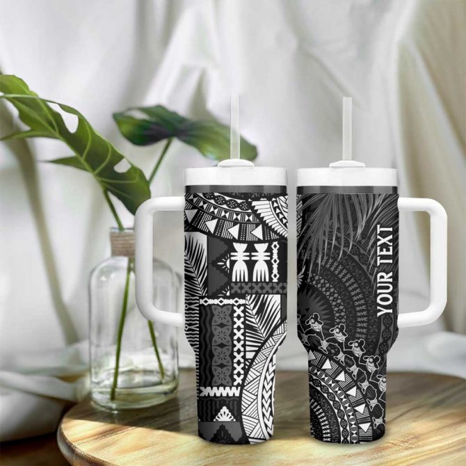 Fiji Rugby Bula Masi Fish Tail Kaivity Cibi Black Custom Stanley Quencher 40Oz Stainless Steel Tumbler With Handle - Image 9