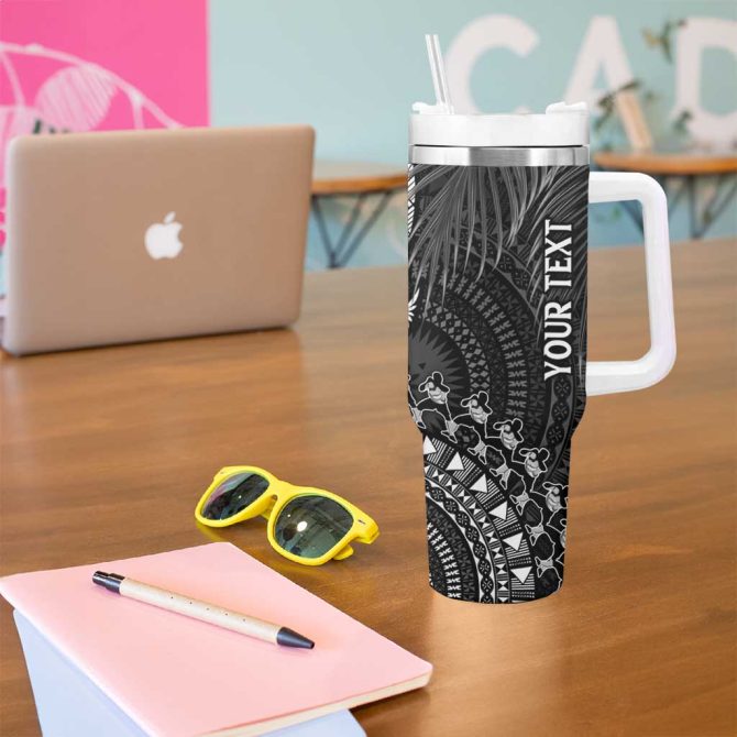 Fiji Rugby Bula Masi Fish Tail Kaivity Cibi Black Custom Stanley Quencher 40Oz Stainless Steel Tumbler With Handle - Image 5