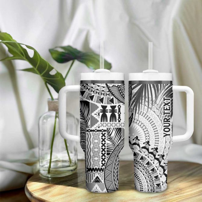 Fiji Rugby Bula Masi Fish Tail Kaivity Cibi White Custom Stanley Quencher 40Oz Stainless Steel Tumbler With Handle - Image 9