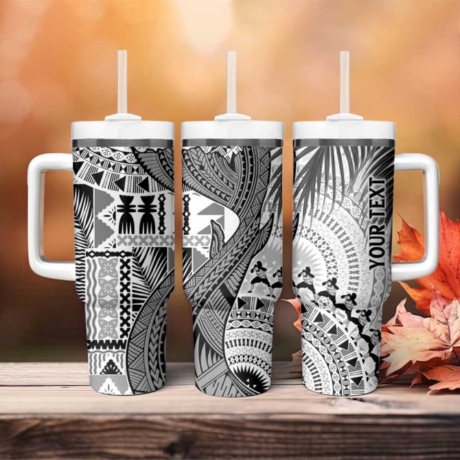 Fiji Rugby Bula Masi Fish Tail Kaivity Cibi White Custom Stanley Quencher 40Oz Stainless Steel Tumbler With Handle - Image 4