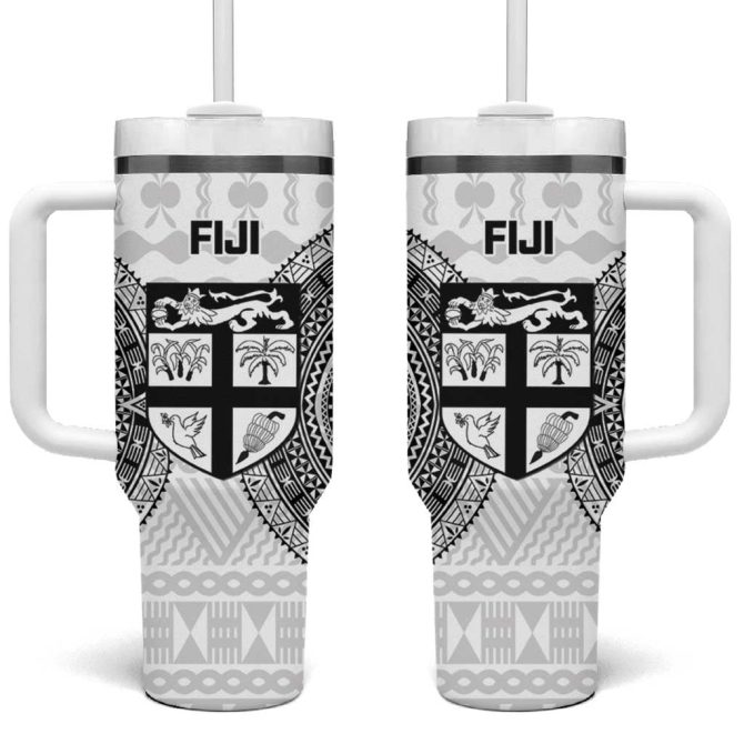 Fiji Rugby Go Champions World Cup Fijian Tapa Custom Stanley Quencher 40Oz Stainless Steel Tumbler With Handle